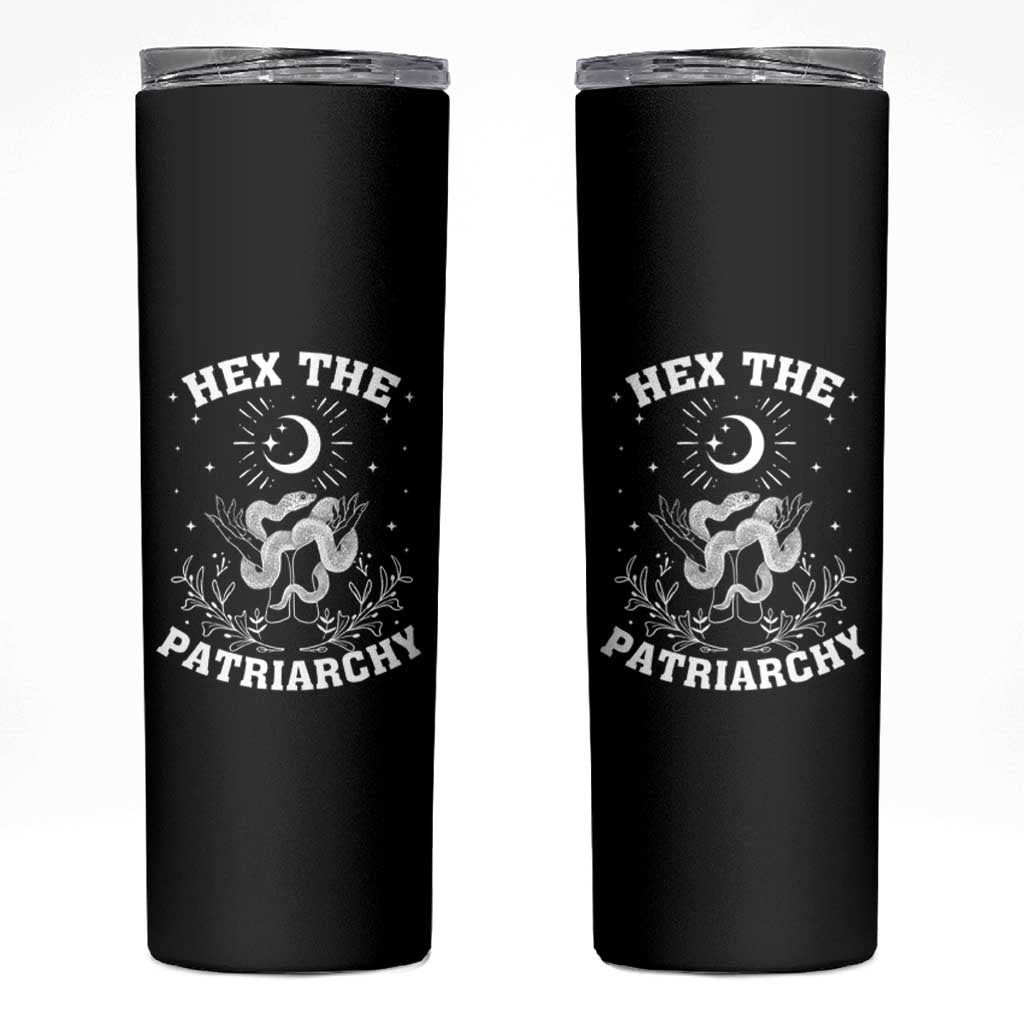 Feminist Witch Skinny Tumbler Hex The Patriarchy Celestial Moon Snake