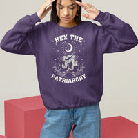 Feminist Witch Sweatshirt Hex The Patriarchy Celestial Moon Snake - Wonder Print Shop