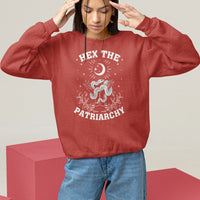 Feminist Witch Sweatshirt Hex The Patriarchy Celestial Moon Snake - Wonder Print Shop