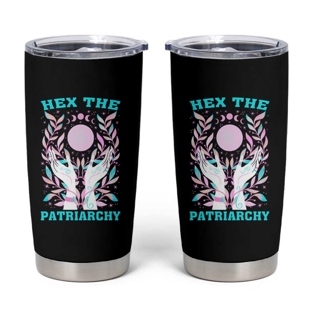 Feminist Witch Tumbler Cup Hex The Patriarchy Celestial Moon