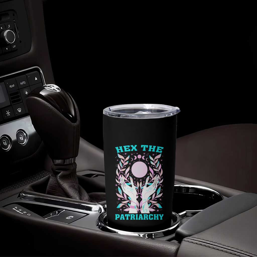Feminist Witch Tumbler Cup Hex The Patriarchy Celestial Moon