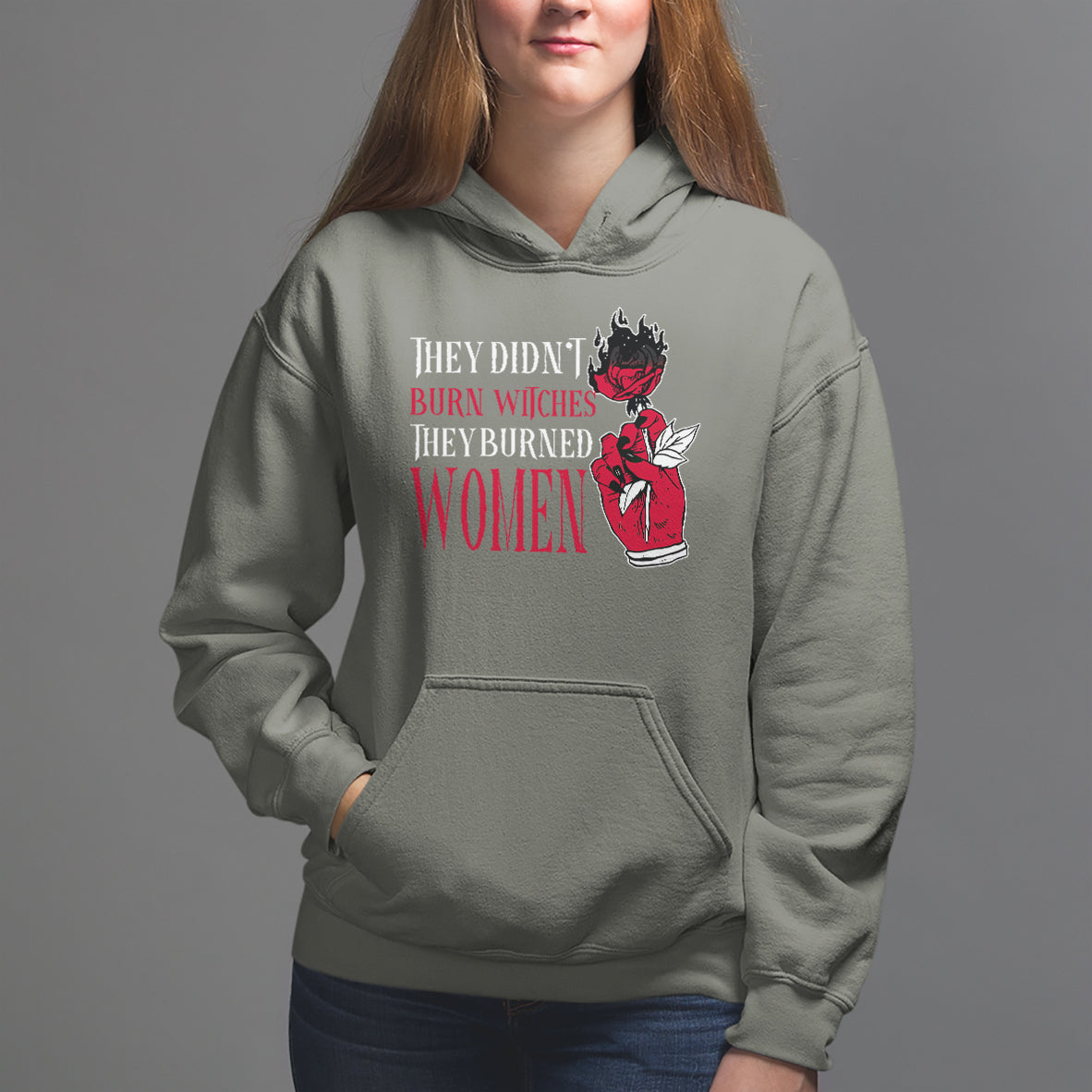 Feminist Witch Hoodie They Didn't Burn Witches They Burned Women Rose - Wonder Print Shop