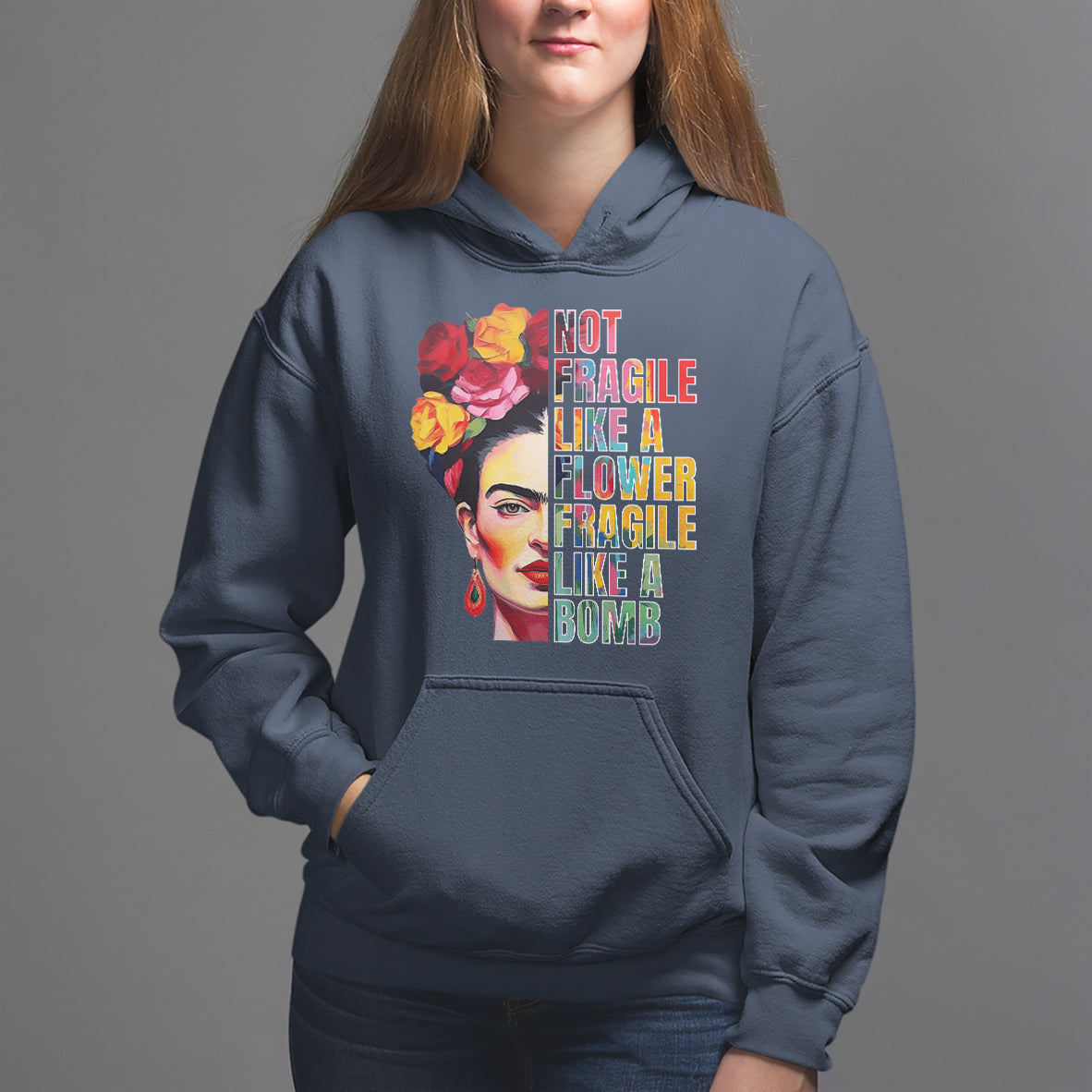 Women's Rights Hoodie Not Fragile Like A Flower Fragile Like A Bomb - Wonder Print Shop