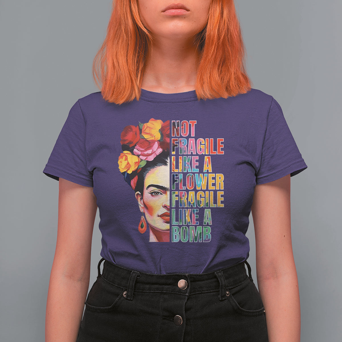 Women's Rights T Shirt For Women Not Fragile Like A Flower Fragile Like A Bomb - Wonder Print Shop