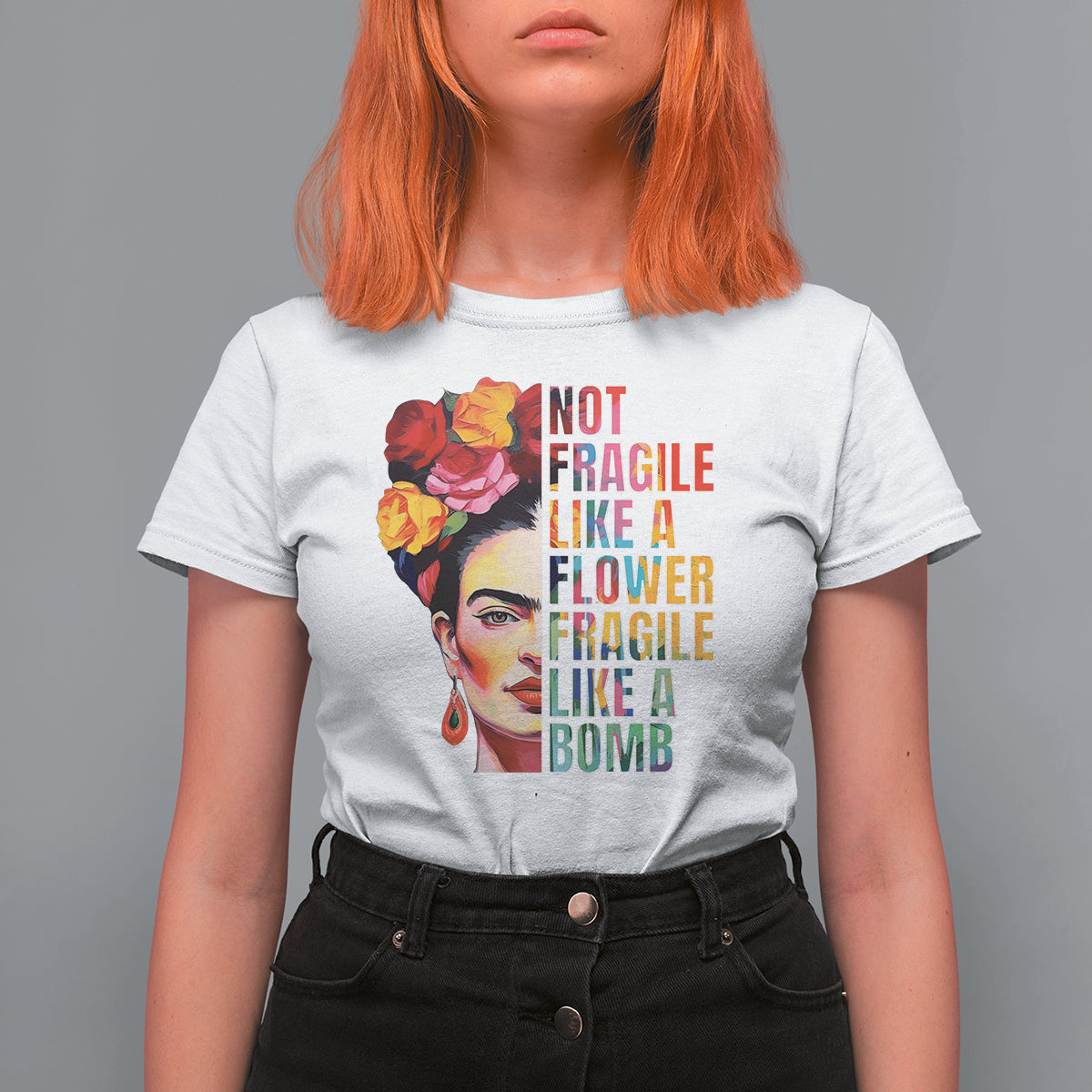 Women's Rights T Shirt For Women Not Fragile Like A Flower Fragile Like A Bomb - Wonder Print Shop