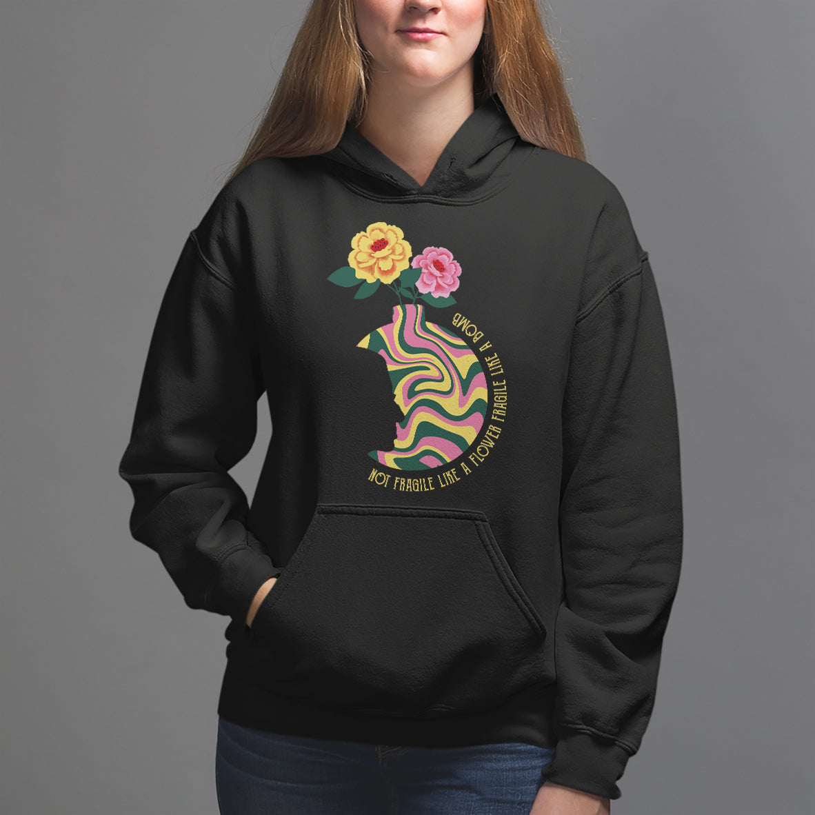Not Fragile Like A Flower Fragile Like A Bomb Women's Rights RBG Ruth Bader Ginsburg Hoodie - Wonder Print Shop