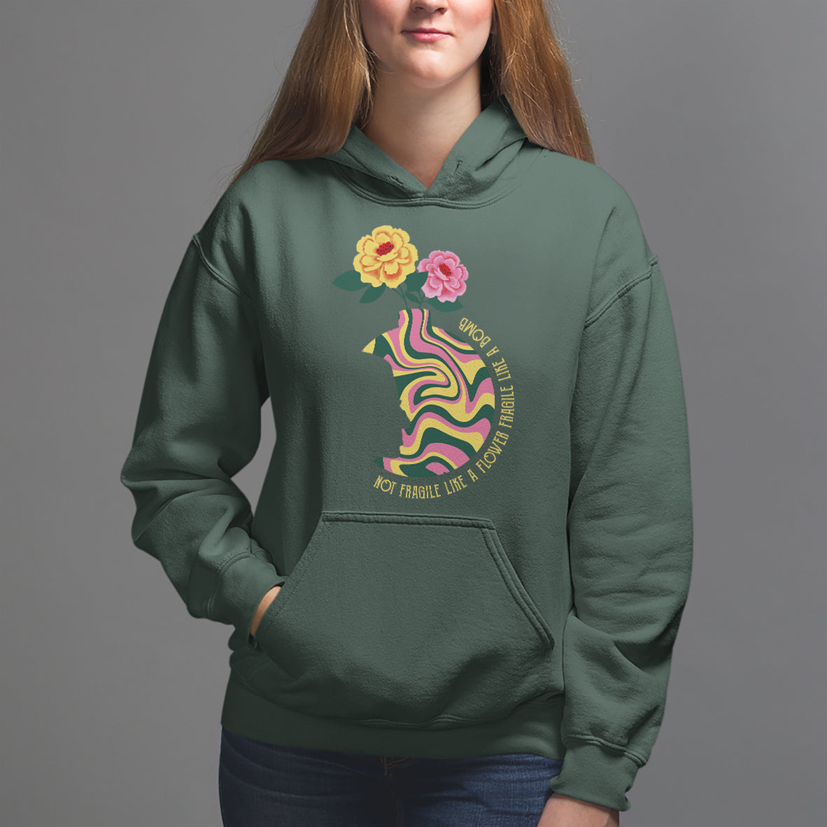 Not Fragile Like A Flower Fragile Like A Bomb Women's Rights RBG Ruth Bader Ginsburg Hoodie - Wonder Print Shop