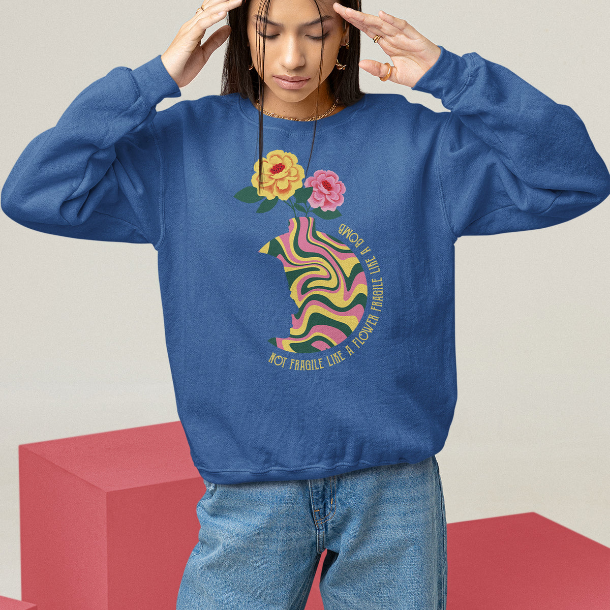 Not Fragile Like A Flower Fragile Like A Bomb Women's Rights RBG Ruth Bader Ginsburg Sweatshirt - Wonder Print Shop