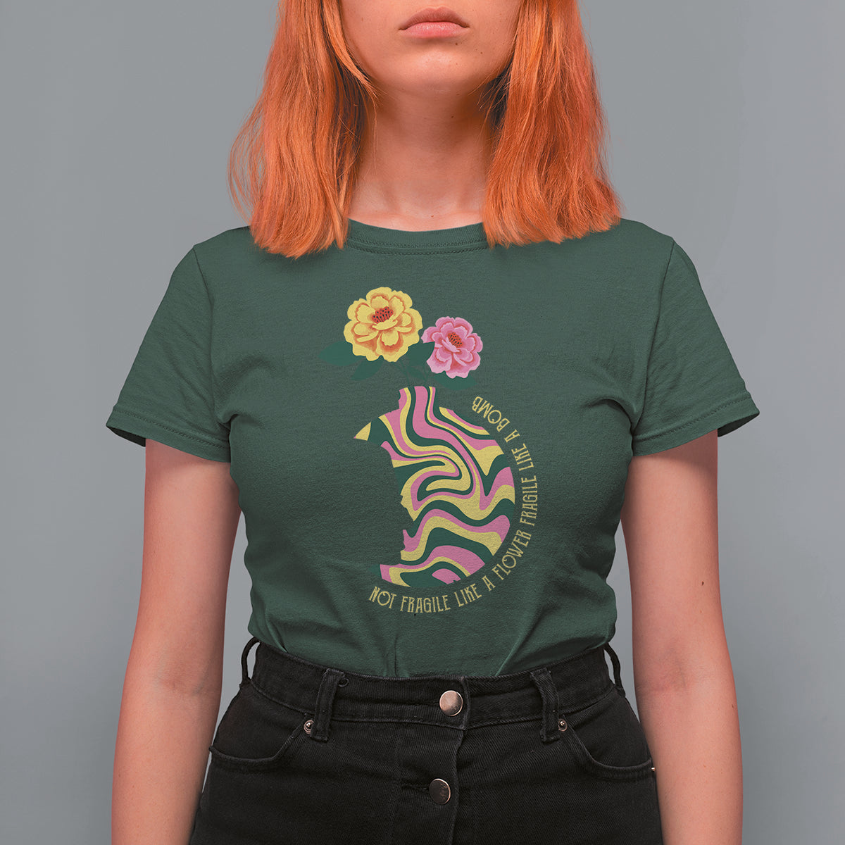 Not Fragile Like A Flower Fragile Like A Bomb Women's Rights RBG Ruth Bader Ginsburg T Shirt For Women - Wonder Print Shop