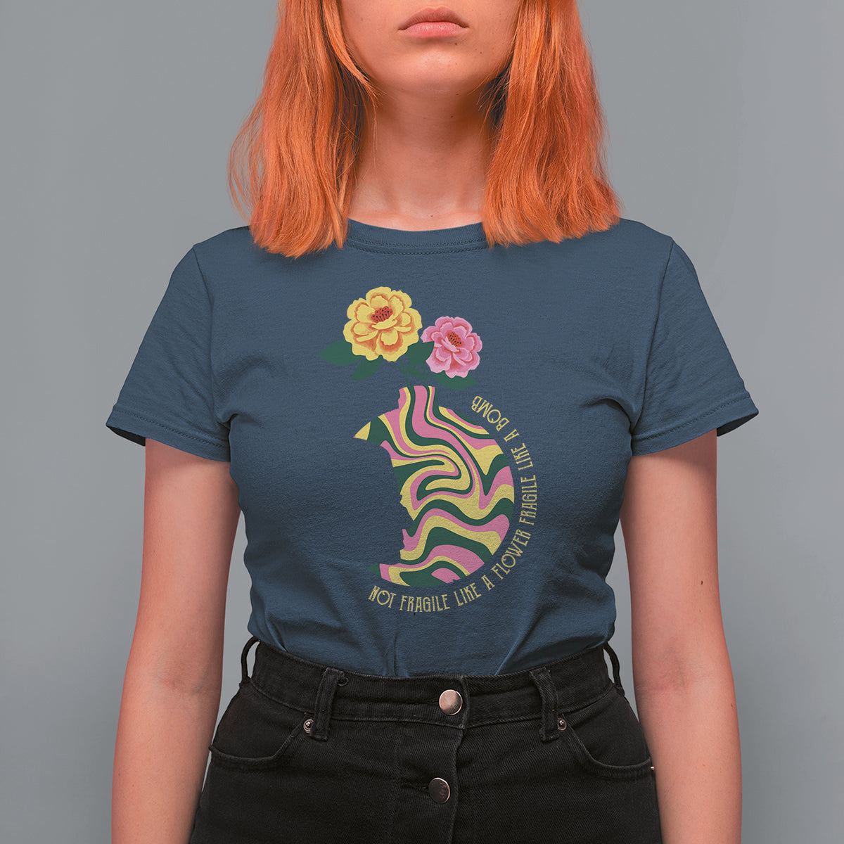 Not Fragile Like A Flower Fragile Like A Bomb Women's Rights RBG Ruth Bader Ginsburg T Shirt For Women - Wonder Print Shop