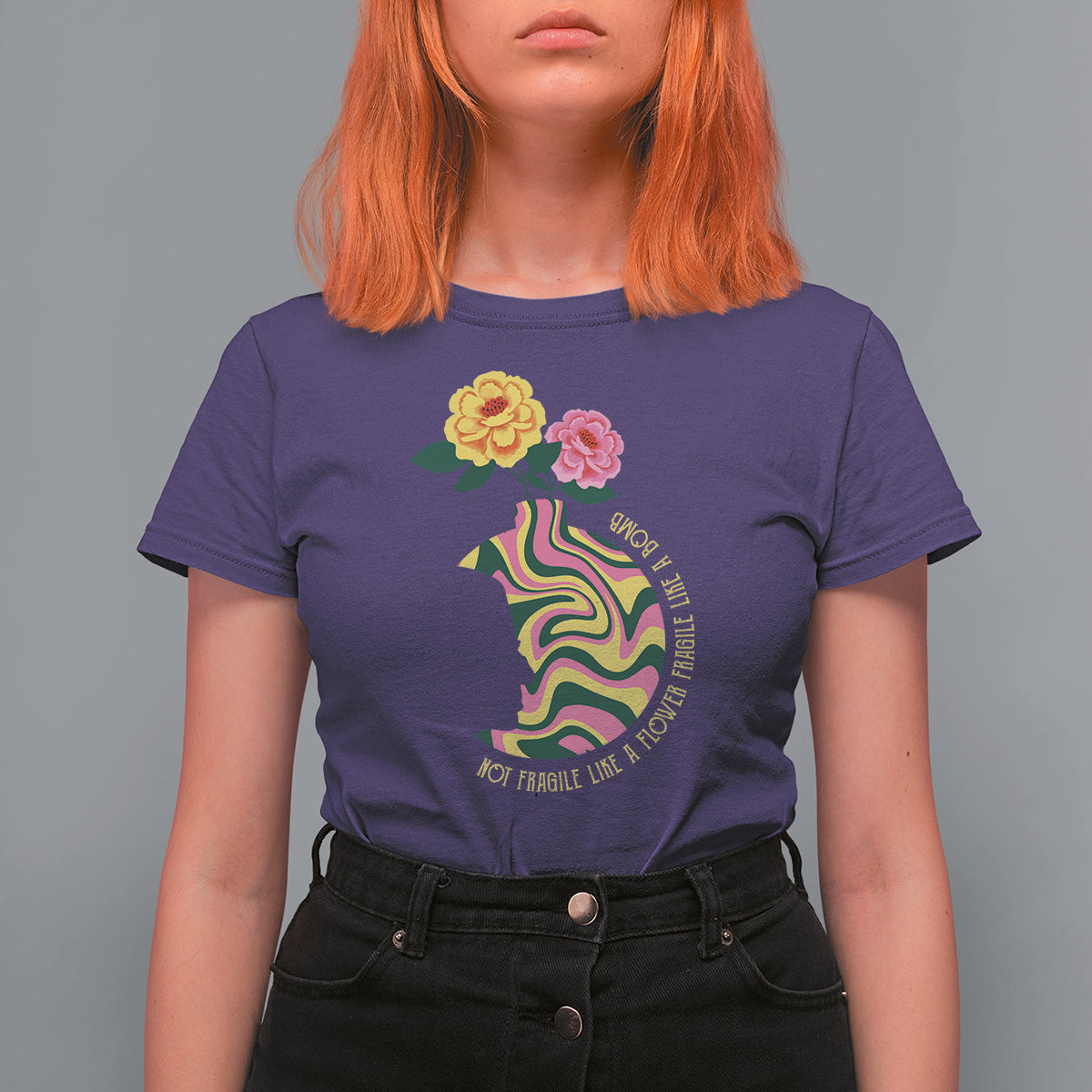 Not Fragile Like A Flower Fragile Like A Bomb Women's Rights RBG Ruth Bader Ginsburg T Shirt For Women - Wonder Print Shop