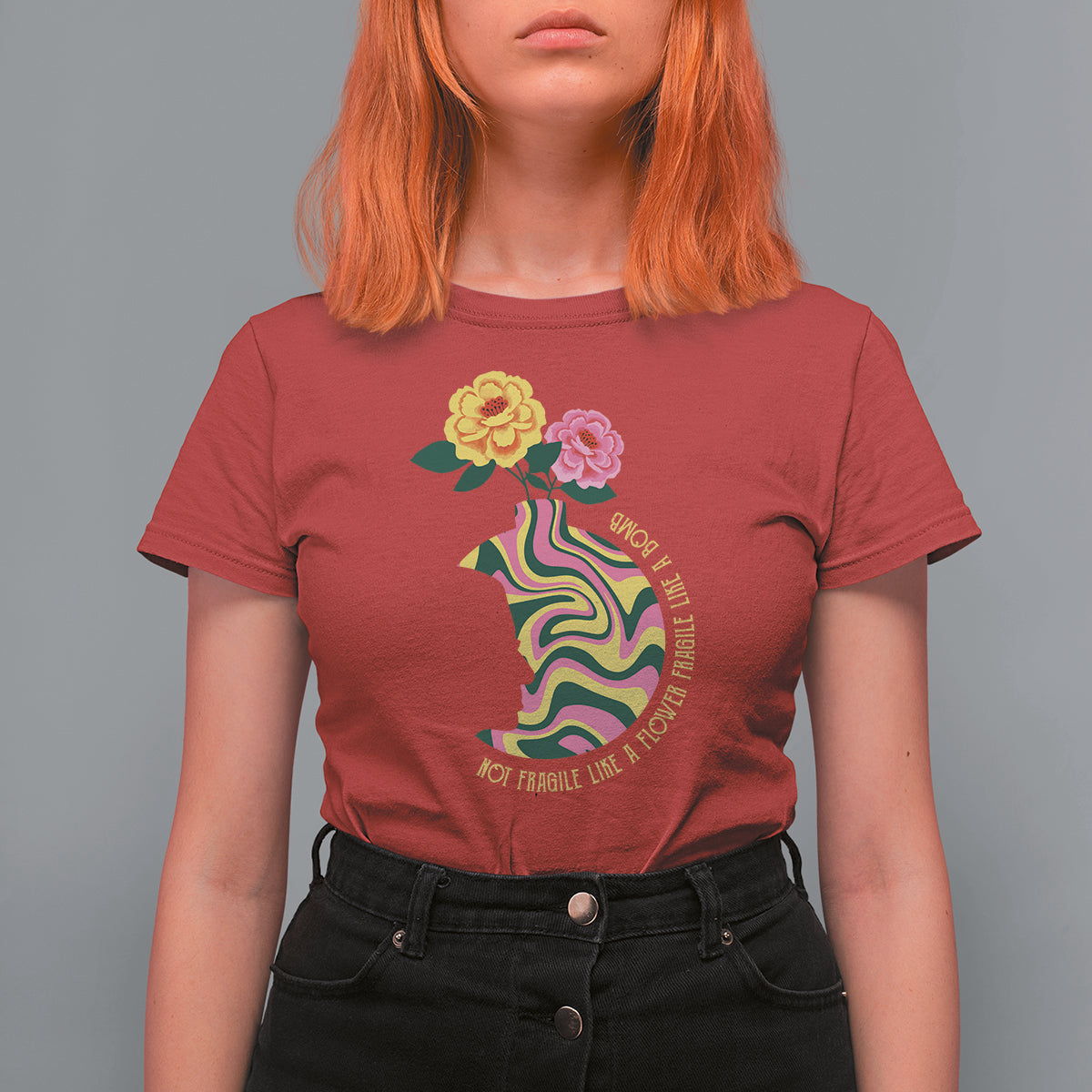 Not Fragile Like A Flower Fragile Like A Bomb Women's Rights RBG Ruth Bader Ginsburg T Shirt For Women - Wonder Print Shop