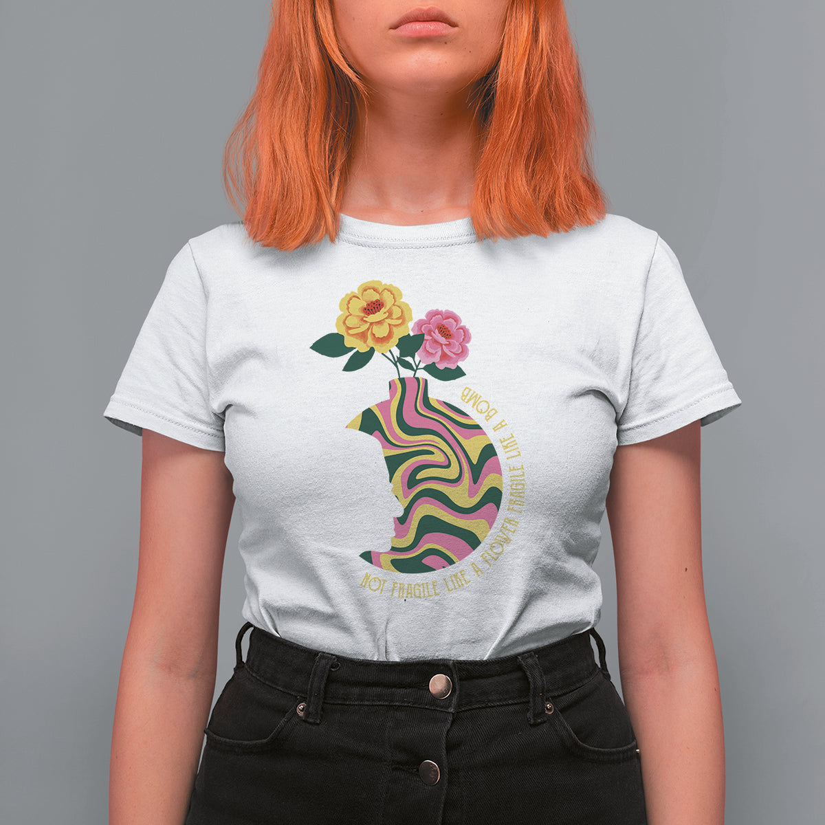 Not Fragile Like A Flower Fragile Like A Bomb Women's Rights RBG Ruth Bader Ginsburg T Shirt For Women - Wonder Print Shop