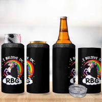 I Believe In RBG Unicorn Feminist Women's Rights 4 in 1 Can Cooler Tumbler