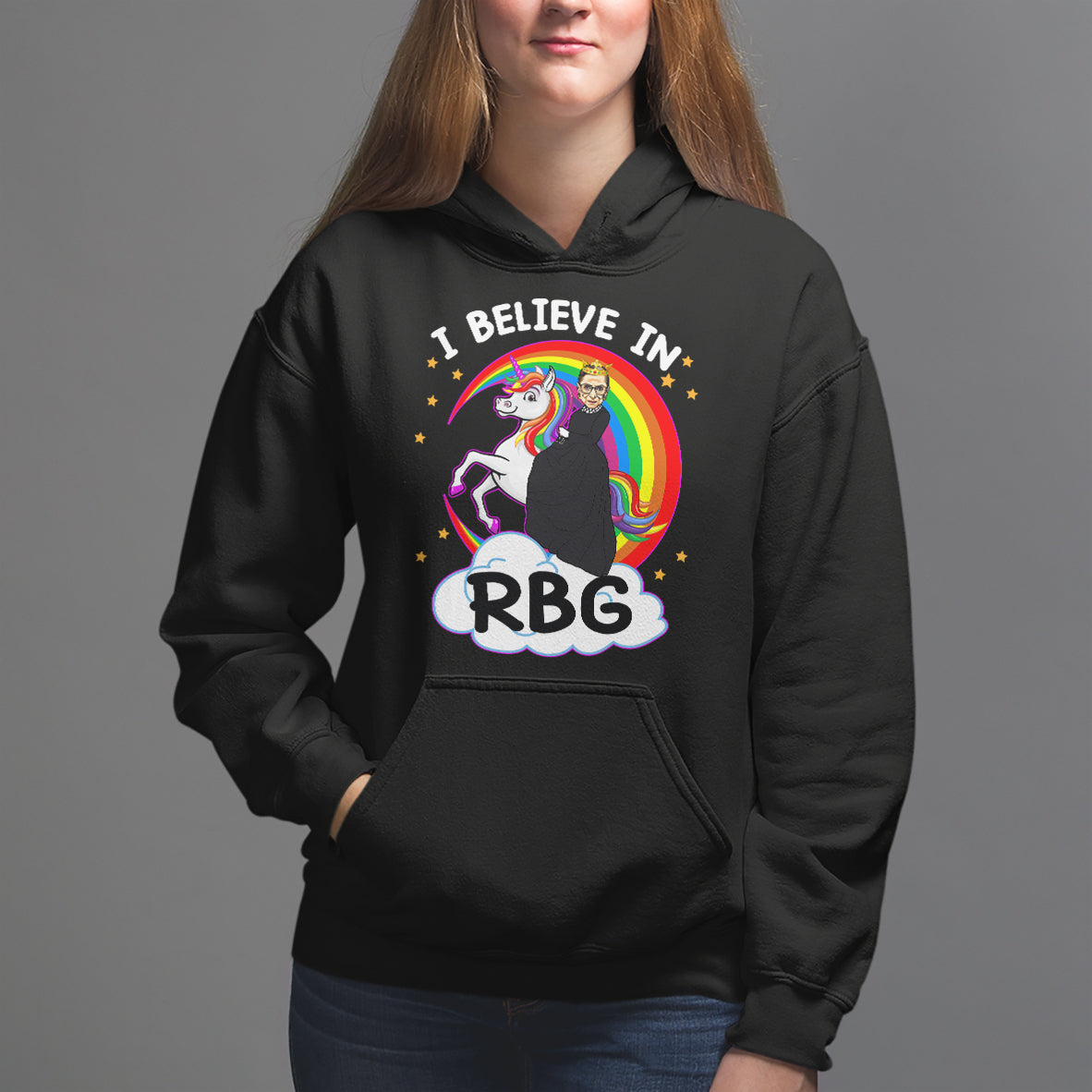 I Believe In RBG Unicorn Feminist Women's Rights Hoodie - Wonder Print Shop
