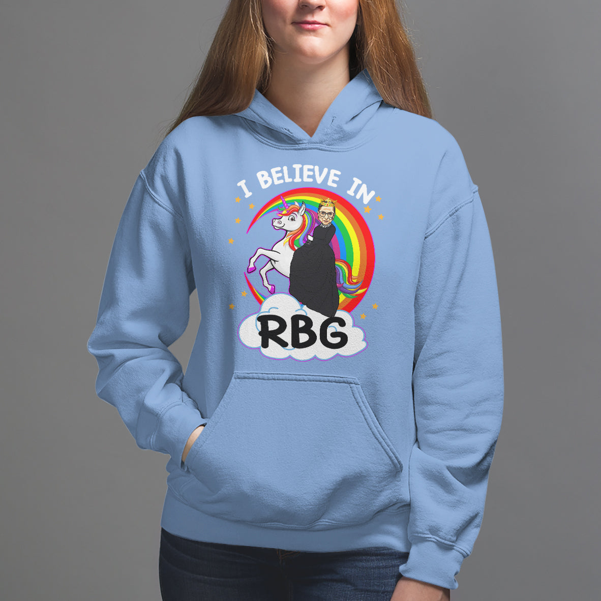 I Believe In RBG Unicorn Feminist Women's Rights Hoodie - Wonder Print Shop