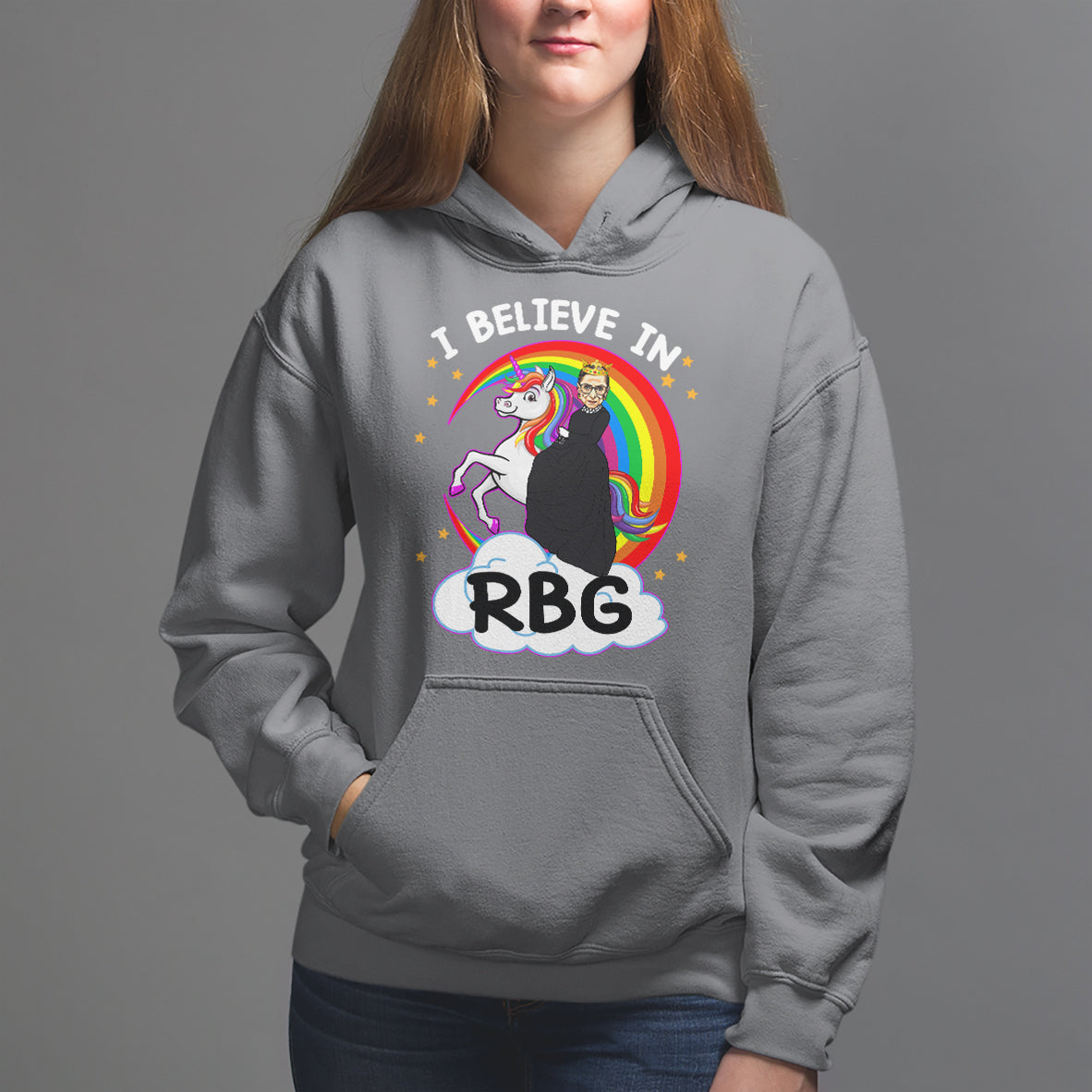 I Believe In RBG Unicorn Feminist Women's Rights Hoodie - Wonder Print Shop