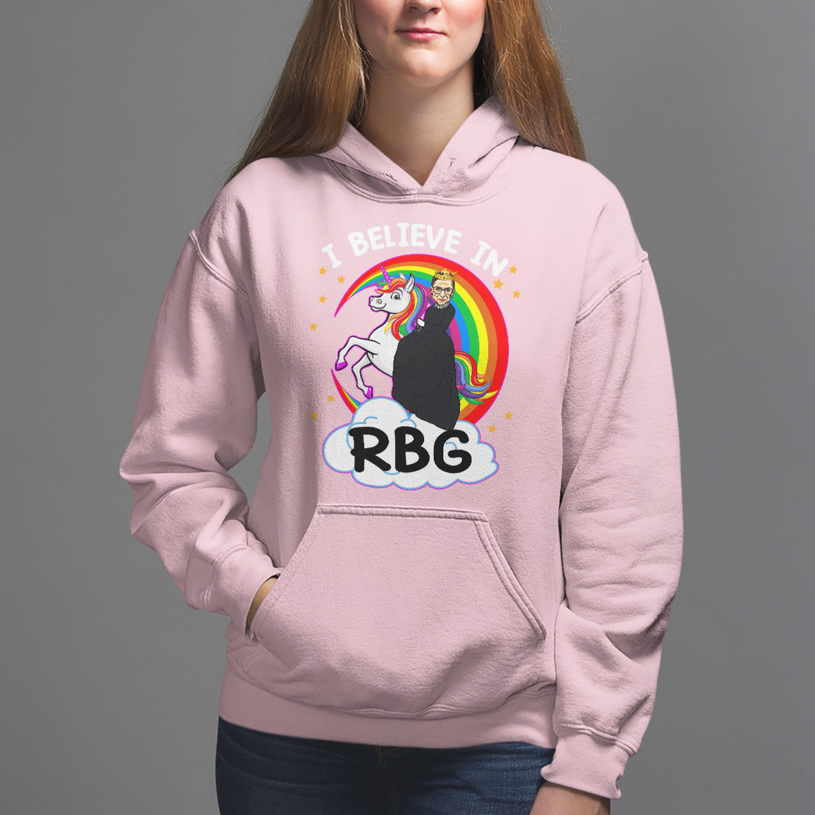 I Believe In RBG Unicorn Feminist Women's Rights Hoodie - Wonder Print Shop