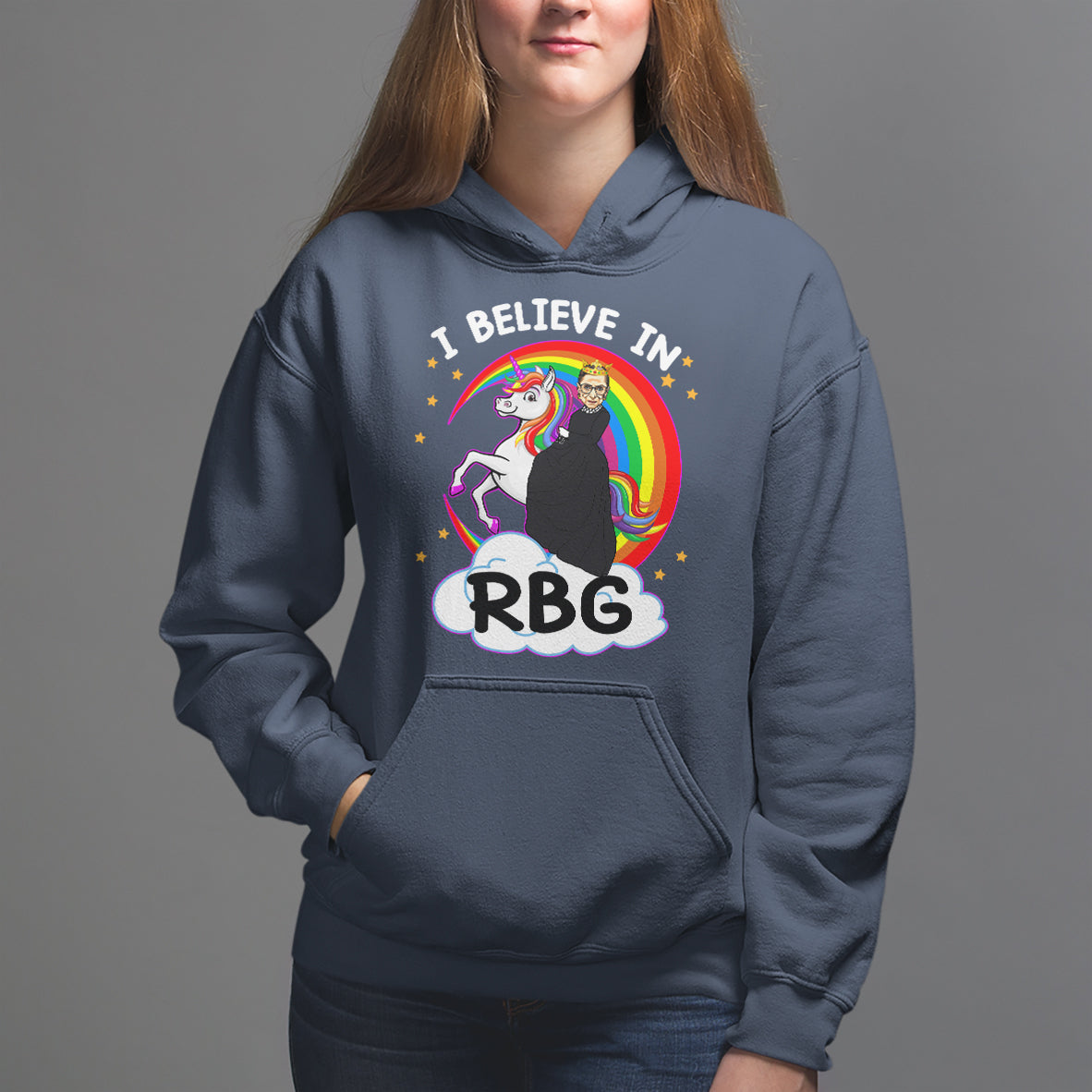 I Believe In RBG Unicorn Feminist Women's Rights Hoodie - Wonder Print Shop