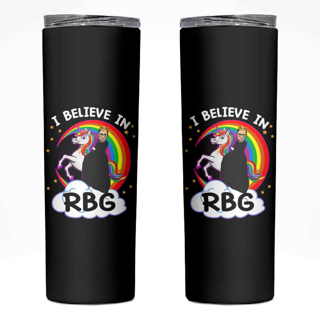 I Believe In RBG Unicorn Feminist Women's Rights Skinny Tumbler