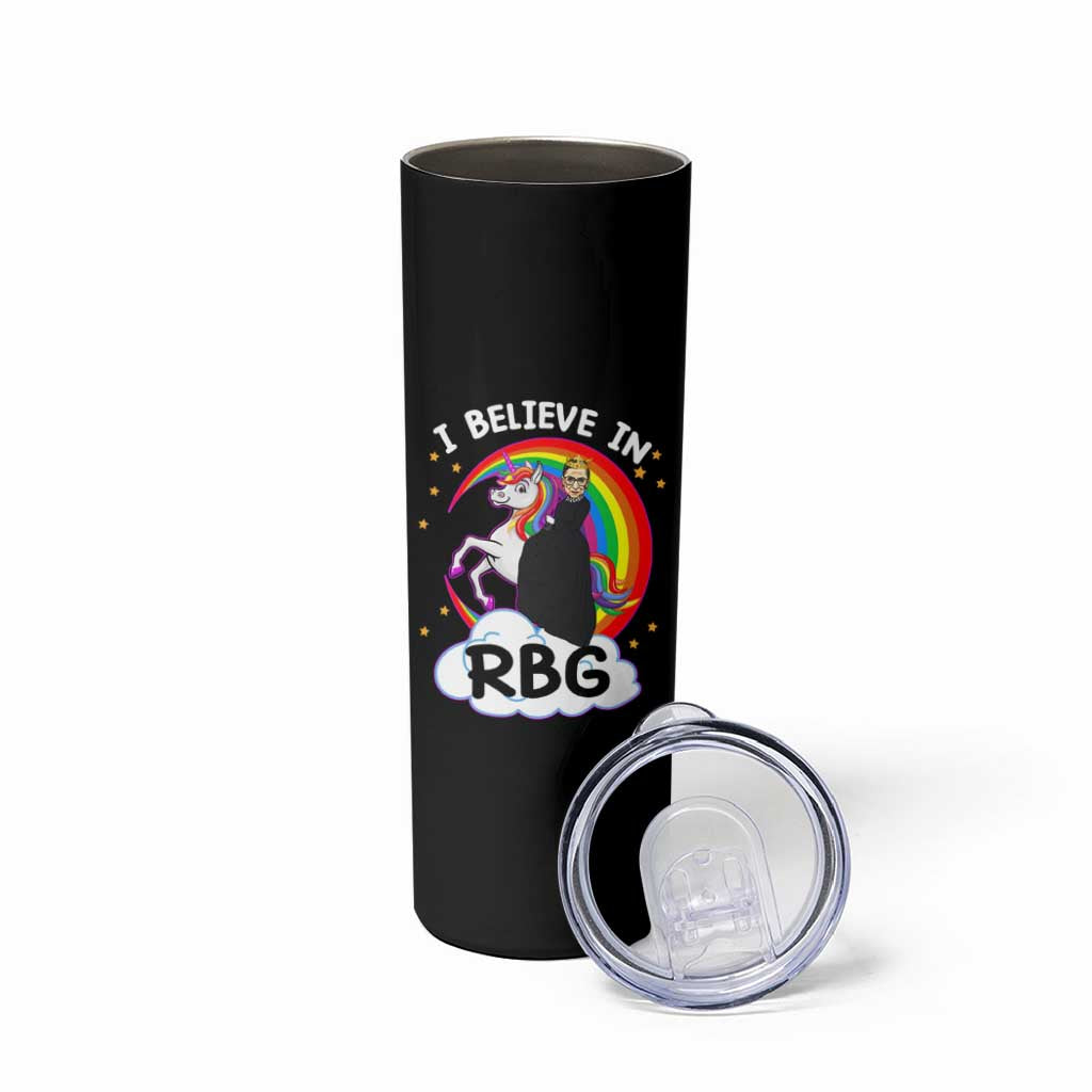 I Believe In RBG Unicorn Feminist Women's Rights Skinny Tumbler