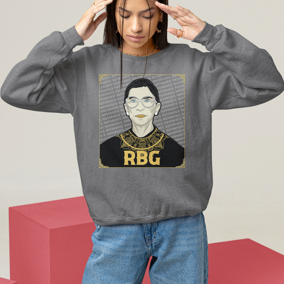 Feminist Sweatshirt Notorious RBG Ruth Bader Ginsburg Women's Rights - Wonder Print Shop