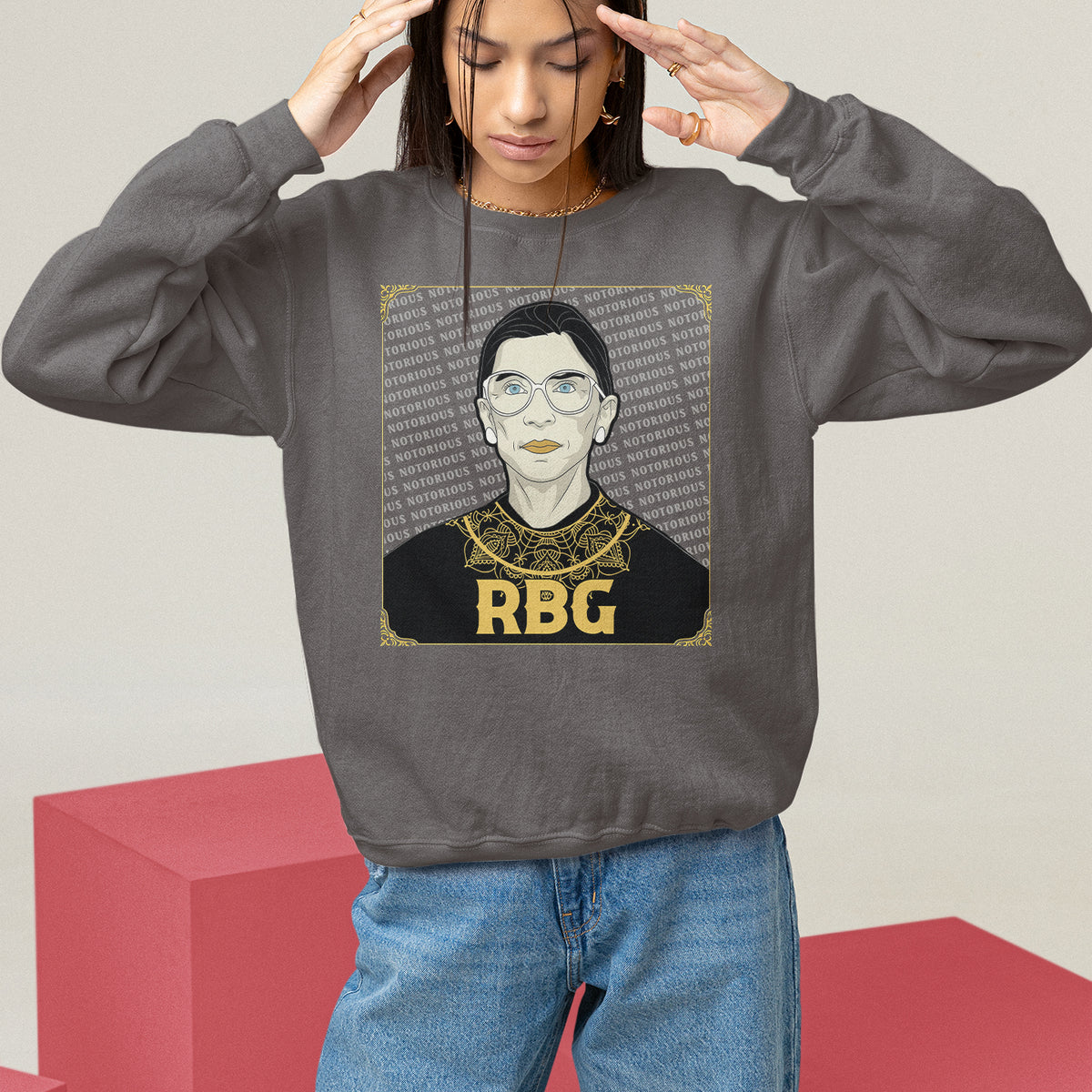 Feminist Sweatshirt Notorious RBG Ruth Bader Ginsburg Women's Rights - Wonder Print Shop