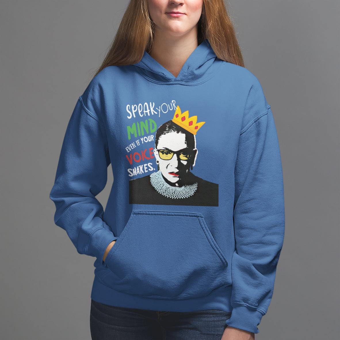 Speak Your Mind Even If Your Voice Shakes Hoodie Feminist RBG Ruth Bader Ginsburg - Wonder Print Shop