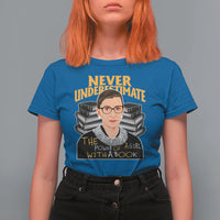 Never Underestimate The Power Of A Girl With A Book T Shirt For Women Feminist RBG Ruth Bader Ginsburg - Wonder Print Shop