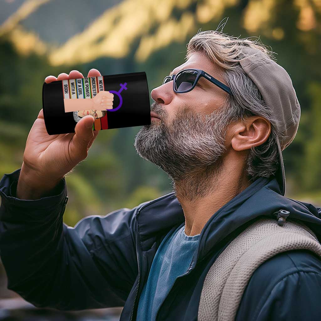 Feminist 4 in 1 Can Cooler Tumbler Never Underestimate The Power Of A Girl With A Book RBG