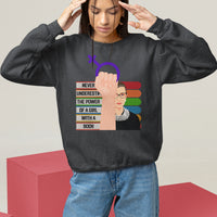 Feminist Sweatshirt Never Underestimate The Power Of A Girl With A Book RBG - Wonder Print Shop
