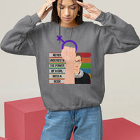 Feminist Sweatshirt Never Underestimate The Power Of A Girl With A Book RBG - Wonder Print Shop
