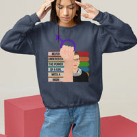 Feminist Sweatshirt Never Underestimate The Power Of A Girl With A Book RBG - Wonder Print Shop