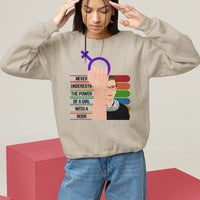 Feminist Sweatshirt Never Underestimate The Power Of A Girl With A Book RBG - Wonder Print Shop