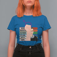 Feminist T Shirt For Women Never Underestimate The Power Of A Girl With A Book RBG - Wonder Print Shop