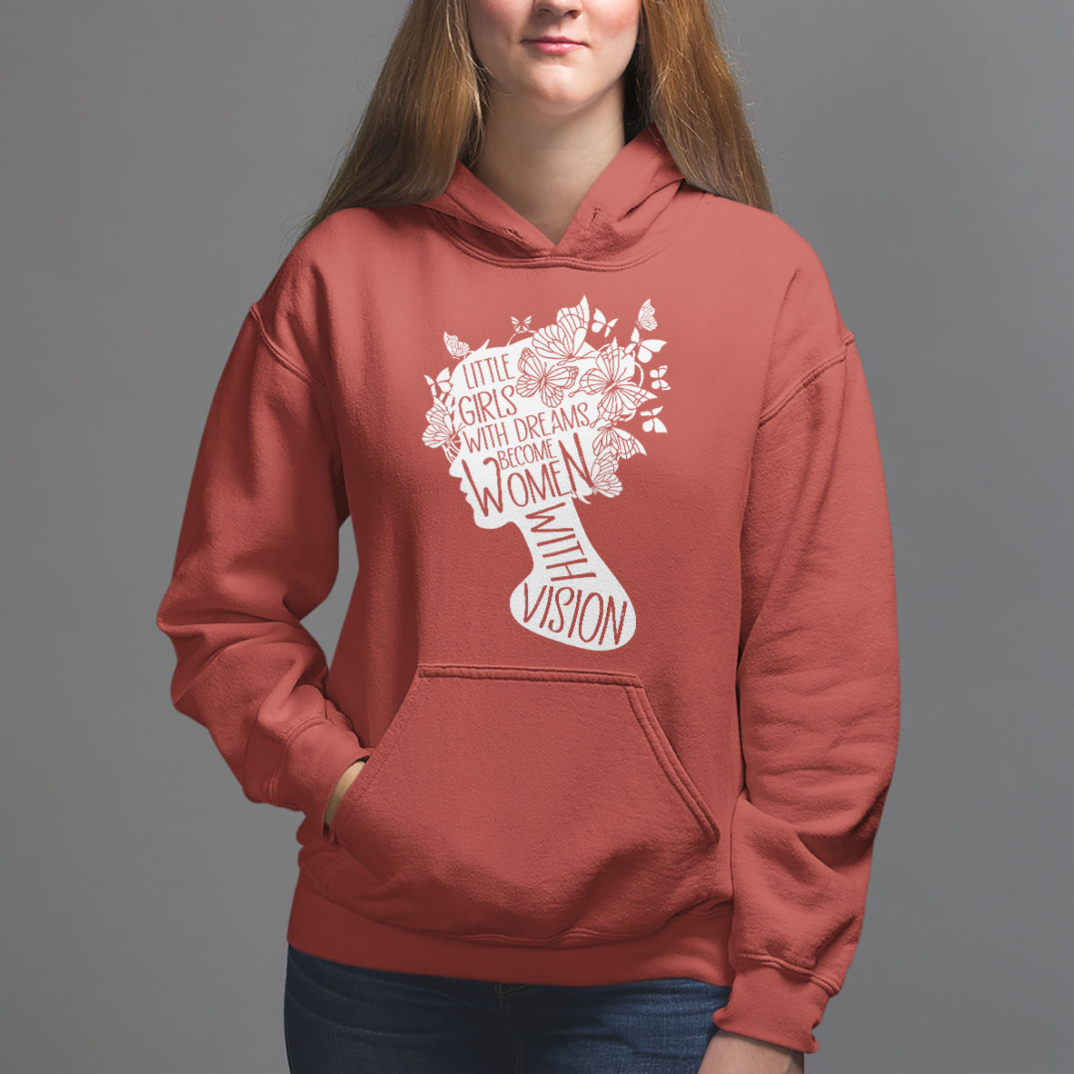 Women's Rights Hoodie Little Girls With Dreams Become Women With Vision - Wonder Print Shop