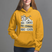 Feminist Hoodie Pro Choice Pro Feminism Pro Cats Funny Cat Coffee - Wonder Print Shop