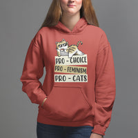 Feminist Hoodie Pro Choice Pro Feminism Pro Cats Funny Cat Coffee - Wonder Print Shop