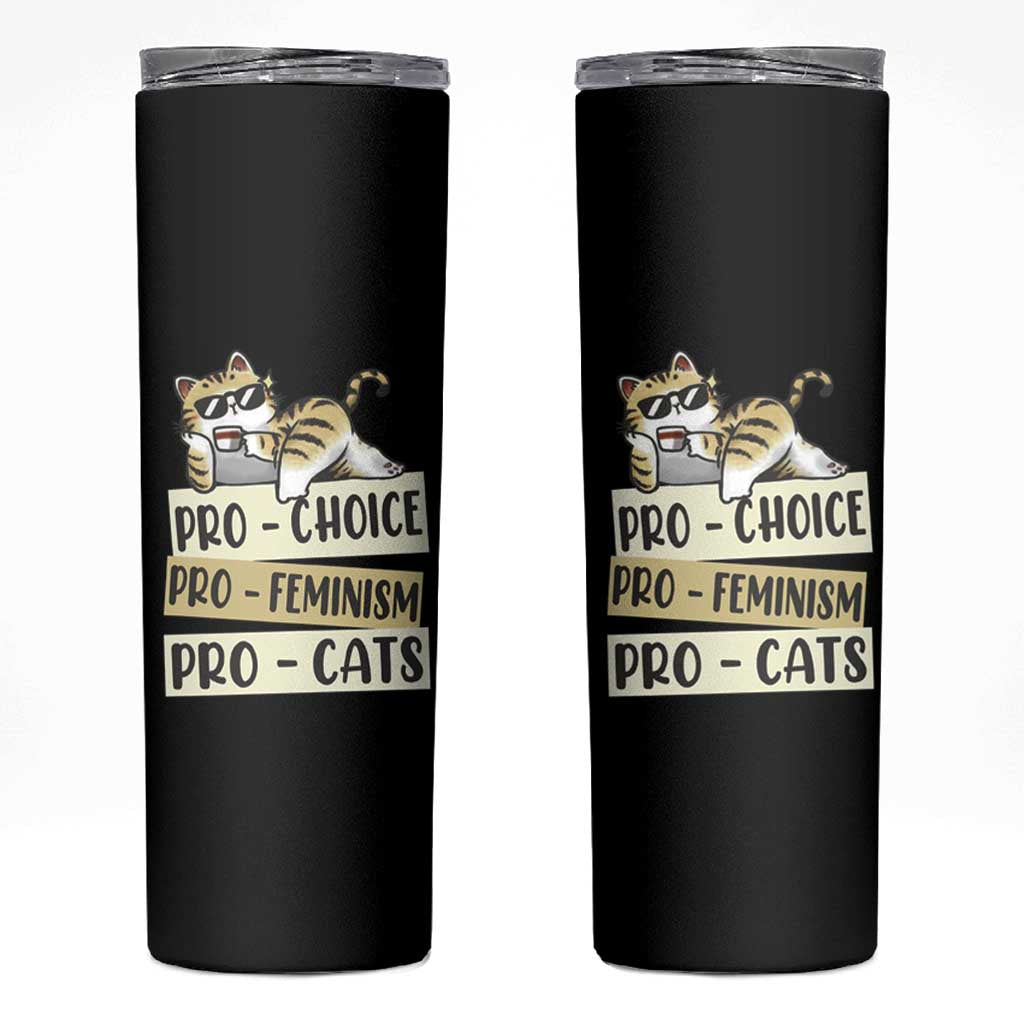 Feminist Skinny Tumbler Pro Choice Pro Feminism Pro Cats Funny Cat Coffee
