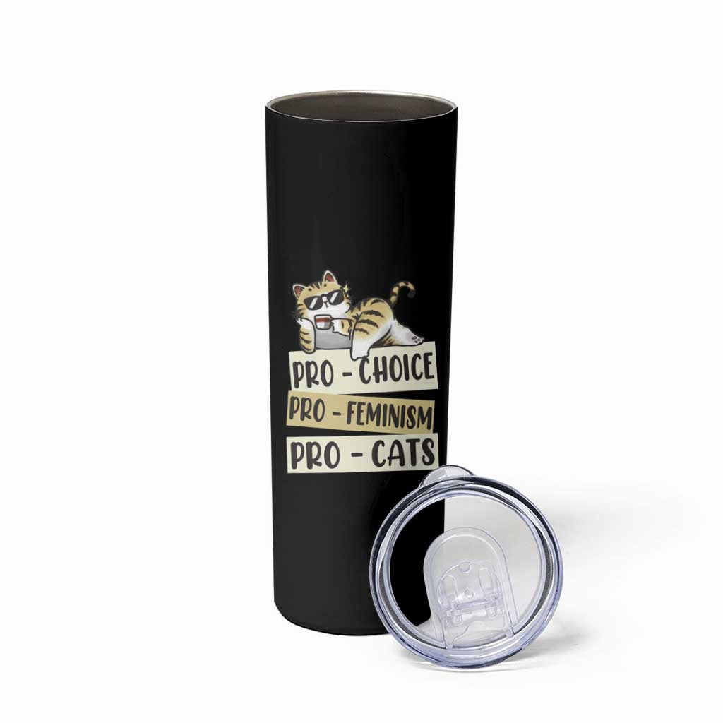 Feminist Skinny Tumbler Pro Choice Pro Feminism Pro Cats Funny Cat Coffee