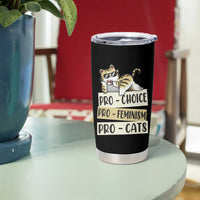 Feminist Tumbler Cup Pro Choice Pro Feminism Pro Cats Funny Cat Coffee