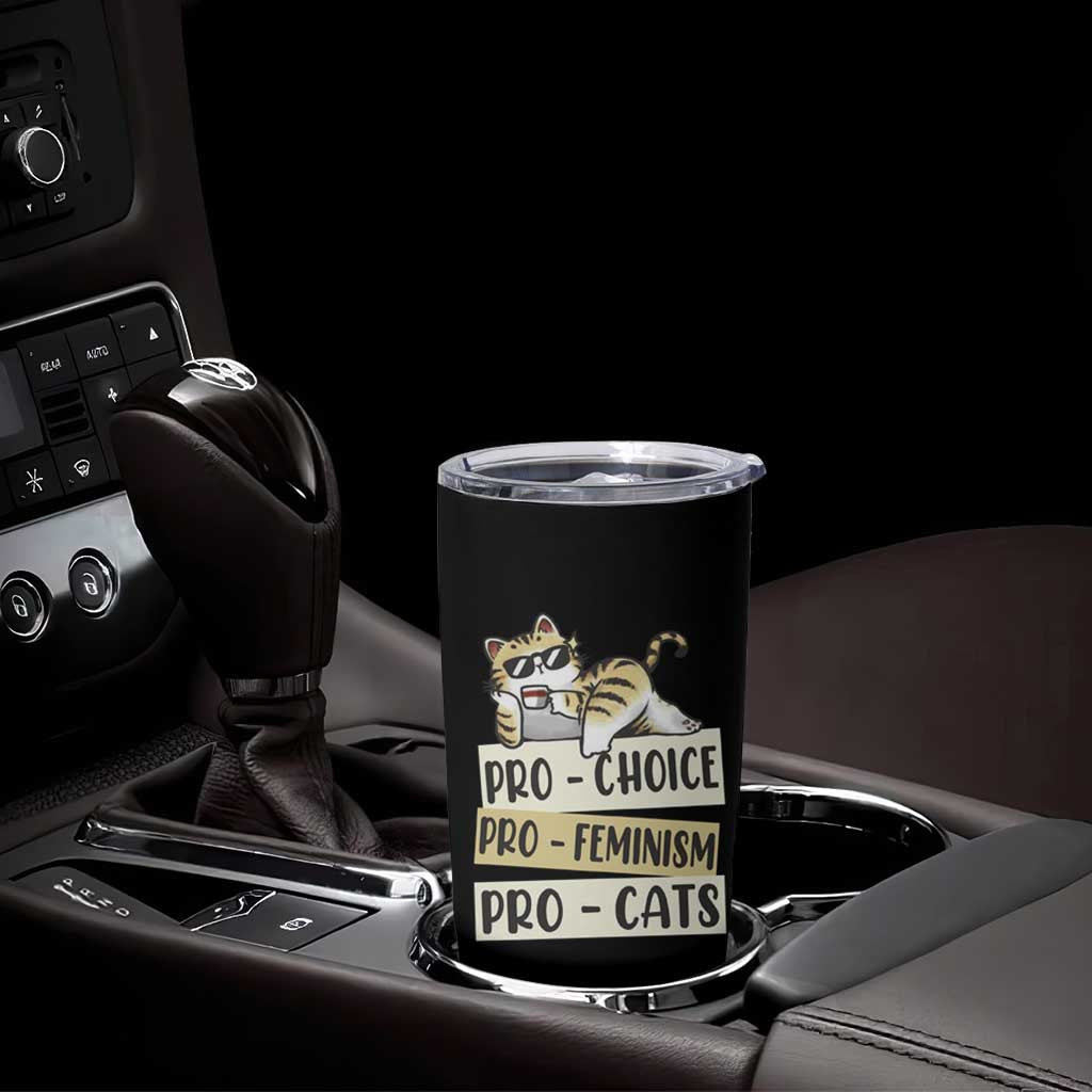 Feminist Tumbler Cup Pro Choice Pro Feminism Pro Cats Funny Cat Coffee