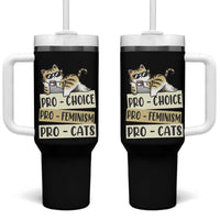 Feminist Tumbler With Handle Pro Choice Pro Feminism Pro Cats Funny Cat Coffee