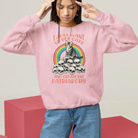 Feminist Sweatshirt I Just Want To Pet Cats and Crush The Patriarchy - Wonder Print Shop