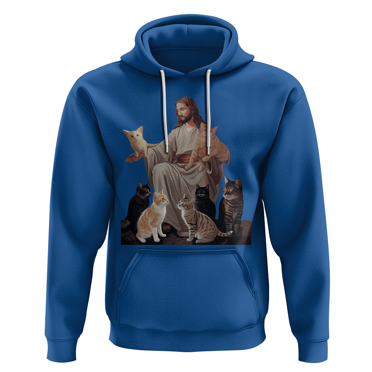 Jesus Hugs Cats Funny Christian Cat Lover Hoodie - Wonder Print Shop