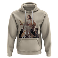 Jesus Hugs Cats Funny Christian Cat Lover Hoodie - Wonder Print Shop