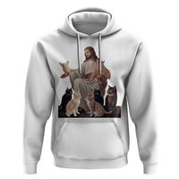 Jesus Hugs Cats Funny Christian Cat Lover Hoodie - Wonder Print Shop