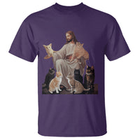 Jesus Hugs Cats Funny Christian Cat Lover T Shirt - Wonder Print Shop