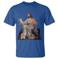 Jesus Hugs Cats Funny Christian Cat Lover T Shirt - Wonder Print Shop