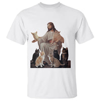 Jesus Hugs Cats Funny Christian Cat Lover T Shirt - Wonder Print Shop